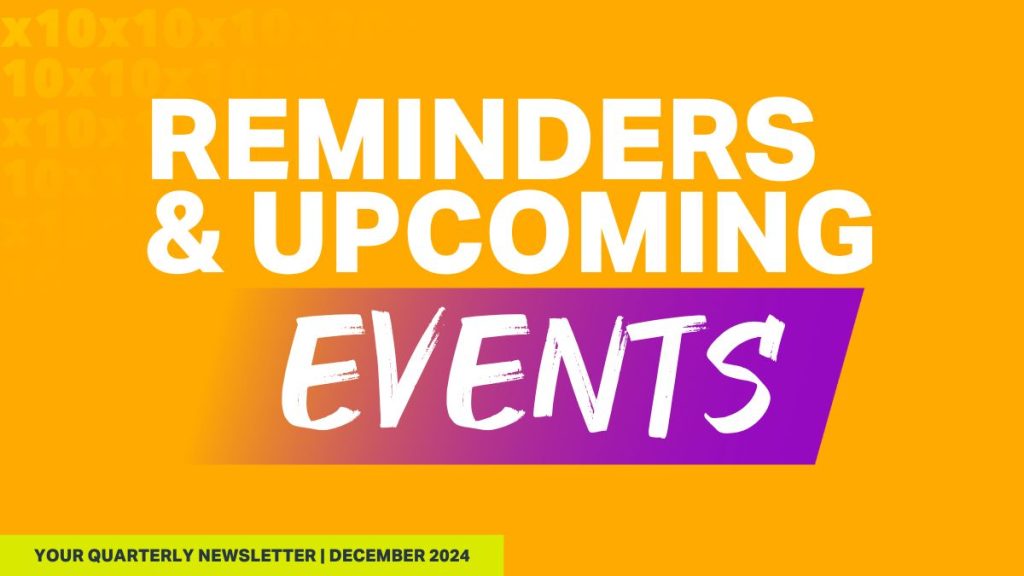 Reminders & Upcoming Events